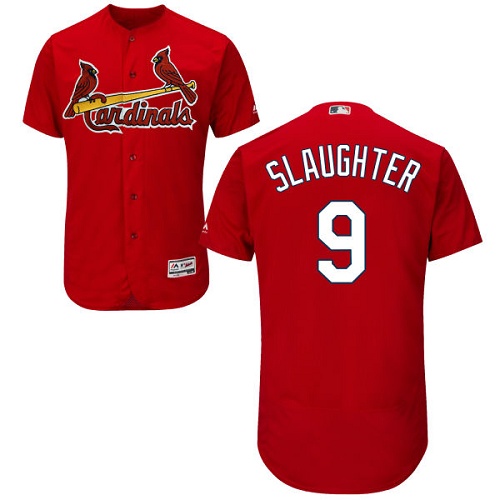 Cardinals #9 Enos Slaughter Red Flexbase Authentic Collection Stitched MLB Jersey - Click Image to Close